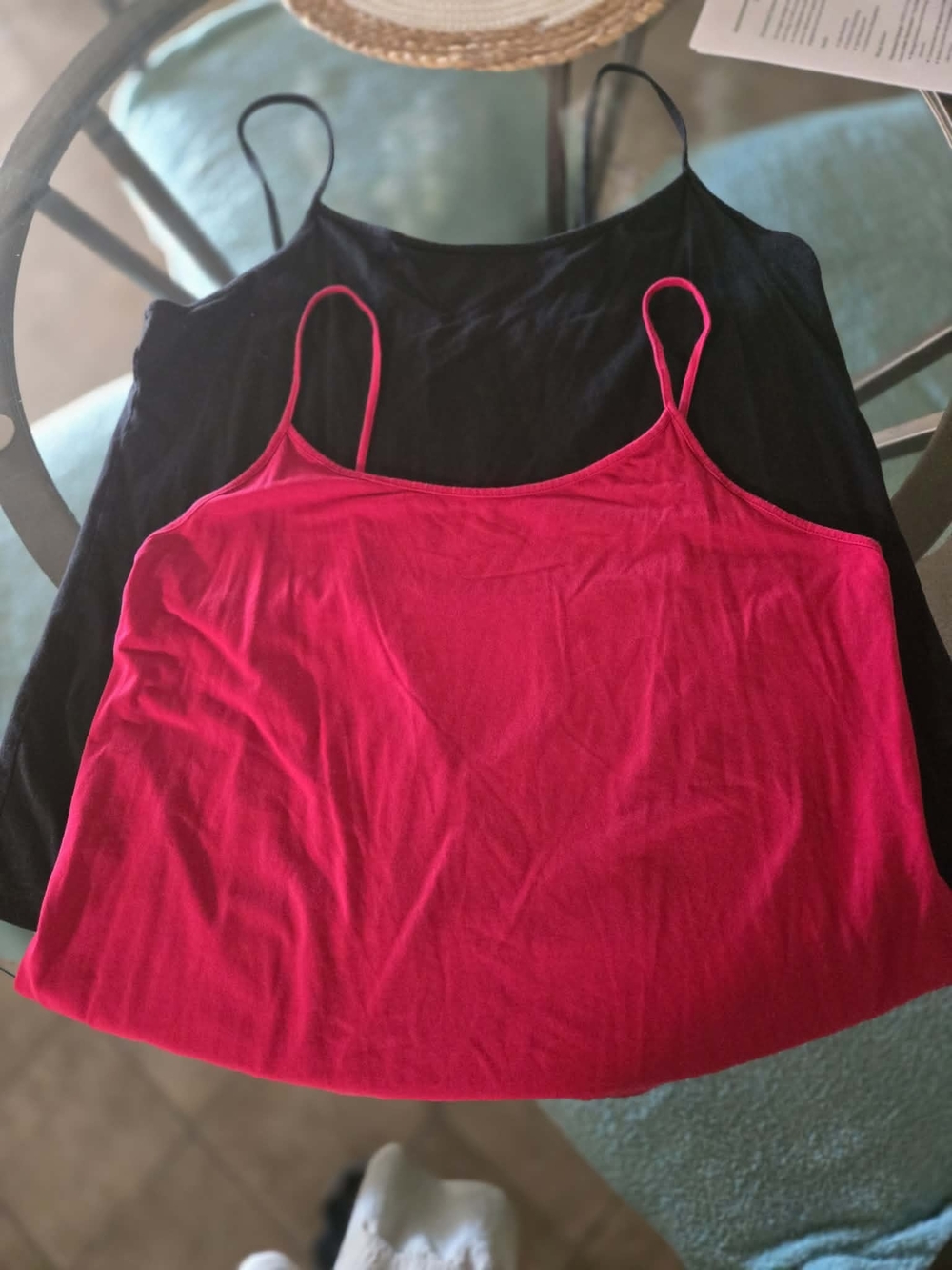 Faded Glory Women’s Spaghetti Strap Camisole Set - Hot Pink & Black